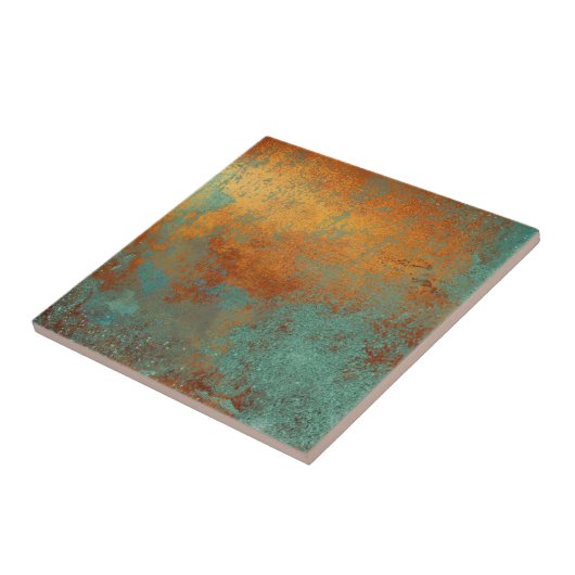 Trendy Rich Copper Patina Metallic Fliese (Seite)