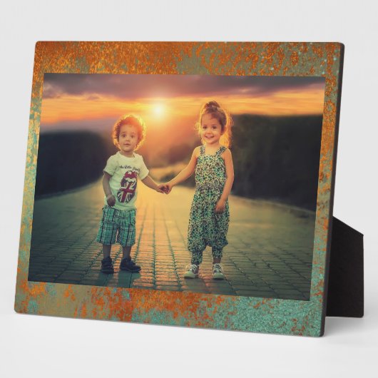 Trendy Rich Copper Patina Metallic Fotoplatte (Seite)