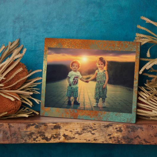 Trendy Rich Copper Patina Metallic Fotoplatte (Seite)