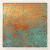 Trendy Rich Copper Patina Metallic Glasuntersetzer (Vorderseite)
