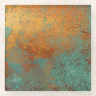 Trendy Rich Copper Patina Metallic Glasuntersetzer