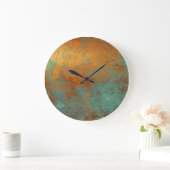 Trendy Rich Copper Patina Metallic Große Wanduhr (Zuhause)