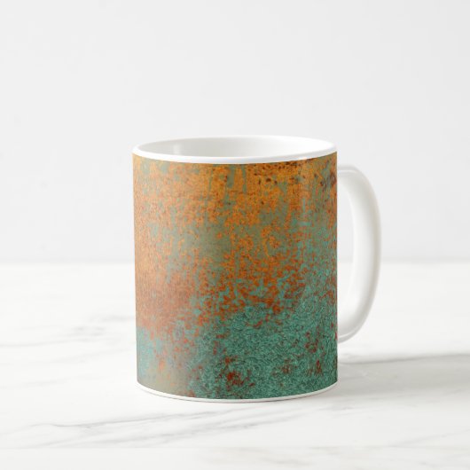 Trendy Rich Copper Patina Metallic Kaffeetasse (VorderseiteRechts)