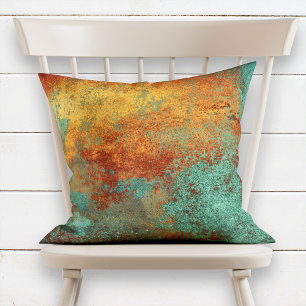 Trendy Rich Copper Patina Metallic Kissen