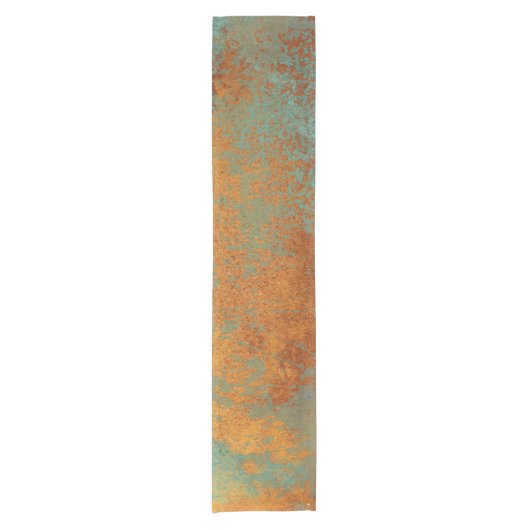 Trendy Rich Copper Patina Metallic Kurzer Tischläufer (Vorderseite)