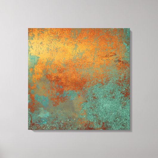 Trendy Rich Copper Patina Metallic Leinwanddruck (Vorderseite)