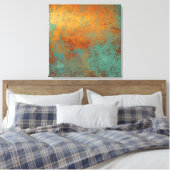 Trendy Rich Copper Patina Metallic Leinwanddruck (Insitu (Schlafzimmer))
