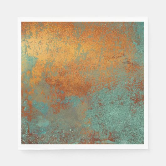 Trendy Rich Copper Patina Metallic Serviette (Vorderseite)