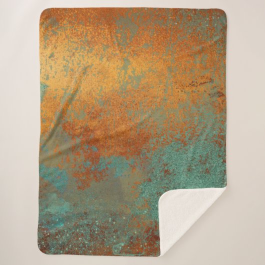 Trendy Rich Copper Patina Metallic Sherpadecke (Vorderseite)