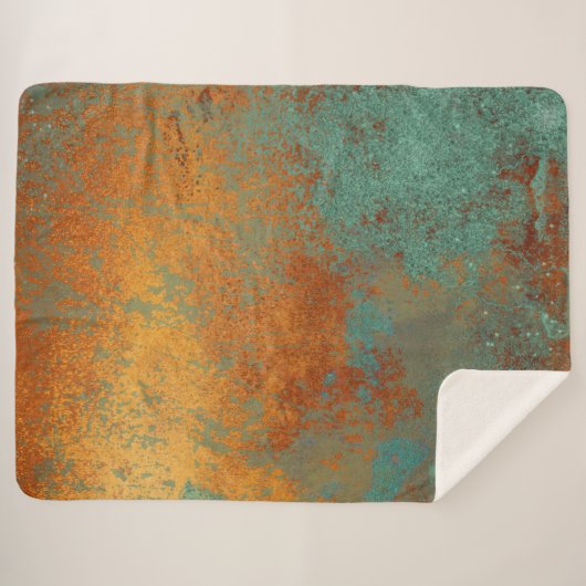 Trendy Rich Copper Patina Metallic Sherpadecke (Vorderseite (Horizontal))