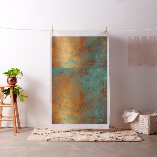 Trendy Rich Copper Patina Square Textur Stoff (Beispiel)