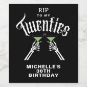 Trendy RIP zu meinem 30. Geburtstag Party Weinetikett (Einzelnes Label)