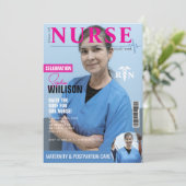 Trendy RN nurse Magazine Foto Abschluss Einladung (Stehend Vorderseite)