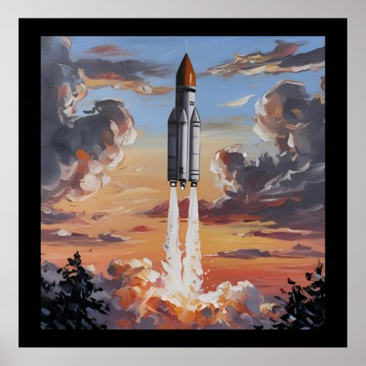 Trendy Rocket Launch Poster (Vorne)