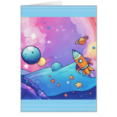 Trendy Rocket Ship Grußkarte (Vorne)