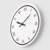 Trendy Roman Numerary Red Black Wall Clock Große Wanduhr (Winkel)