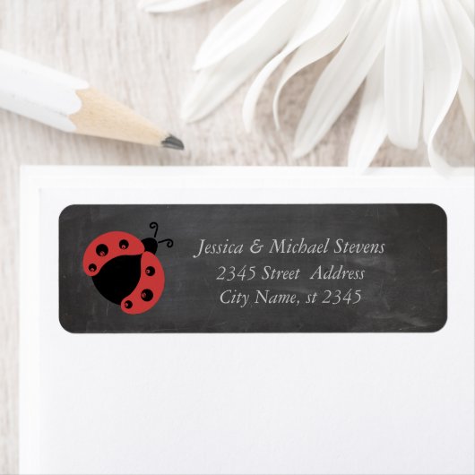 Trendy romantic ladybug chalkboard (Insitu)