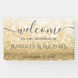 Trendy romantische goldene glänzende Hochzeit Banner