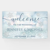 Trendy romantische Schneeflocke Hochzeit Banner (Horizontal)