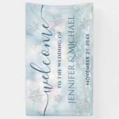 Trendy romantische Schneeflocke Hochzeit Banner (Vertikal)