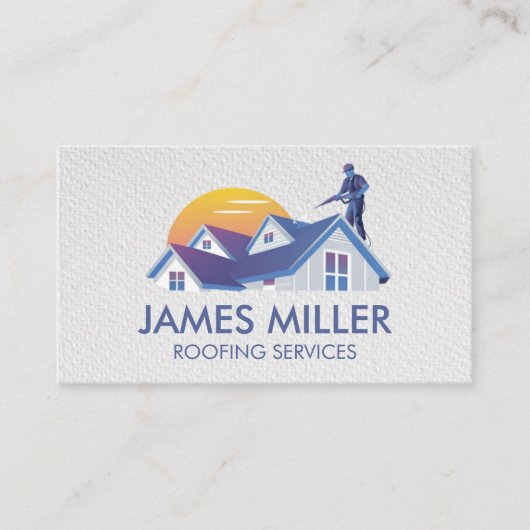 Trendy Roof Clearing Reparatur Bau Gutter Visitenkarte (Vorderseite)