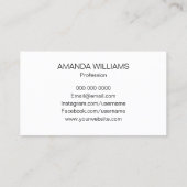 Trendy rosa Blumen Sozialmedien Blumenwatercolor Visitenkarte (Rückseite)