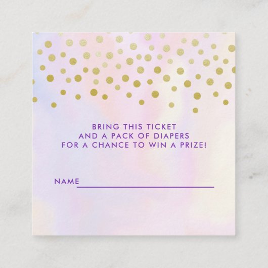 Trendy Rosa Einhorn mit Blume Windeldrehung Begleitkarte (Rückseite)