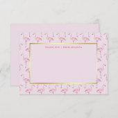Trendy rosa Flamingos und Imitat-Gold Dankeskarte (Vorne/Hinten)