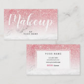 Trendy rosa GoldGlitzer-Marmor-Geschäfts-Karte Visitenkarte (Vorne/Hinten)