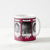 Trendy rosa Leopard-Baby-Foto und Name Kaffeetasse (VorderseiteRechts)