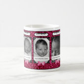 Trendy rosa Leopard-Baby-Foto und Name Kaffeetasse (Mittel)