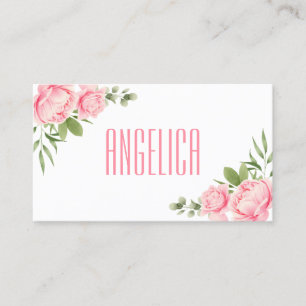 Trendy rosa Rosen-Blumen des Blumenwatercolor Visitenkarte