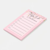Trendy rosa Rosen-GoldCheckboxes SACHEN ZUM ZU TUN Post-it Klebezettel (angewinkelt)