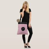 Trendy rosa silberner Glitzer-Polka-Punkt mit Tasche (Am Model)