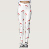 Trendy rosa u. weiße Flamingo-Leggings Leggings (Vorderseite)
