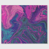 Trendy rosa und blaue Marmorgestaltung Geschenkpapier (Flach)