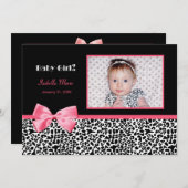 Trendy Rosa und Schwarzes Foto Ankündigung (Vorne/Hinten)