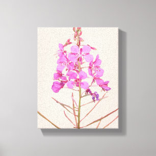 Trendy rosa wilde Blumen Boho-Blumen moderne Kunst Leinwanddruck