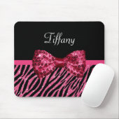 Trendy rosa Zebra-Druck IMITAT Glitz-Bogen mit Mousepad (Mit Mouse)