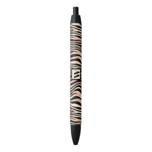 Trendy rosa Zebra Print mit Chic Monogram Kugelschreiber