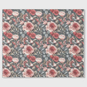 Trendy Rose Blume Wildblume Wrapping Paper Geschenkpapier (Flach)