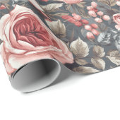 Trendy Rose Blume Wildblume Wrapping Paper Geschenkpapier (Rolleneckpunkt)
