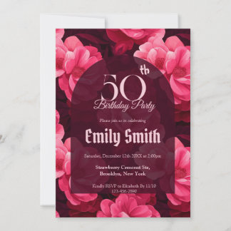 Trendy Rose Fantasy Girl Birthday Party Einladung