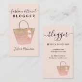 Trendy Rose Glitzer-Taschenformat-Blogger Visitenkarte (Vorne/Hinten)