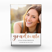 Trendy Rose Gold Abschluss Foto (Vorderseite)