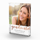 Trendy Rose Gold Abschluss Foto (Rechts)