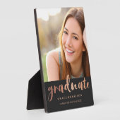 Trendy Rose Gold Abschluss Foto Fotoplatte (Seite)