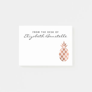 Trendy Rose Gold Ananas Personalisiert Post-it Klebezettel