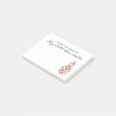 Trendy Rose Gold Ananas Personalisiert Post-it Klebezettel (angewinkelt)