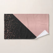 Trendy Rose Gold Black Glitzer Liebe Badhandtuch Set (Handtuch)